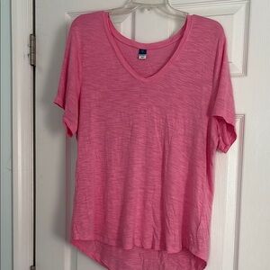 Pink V-Neck Women's Top